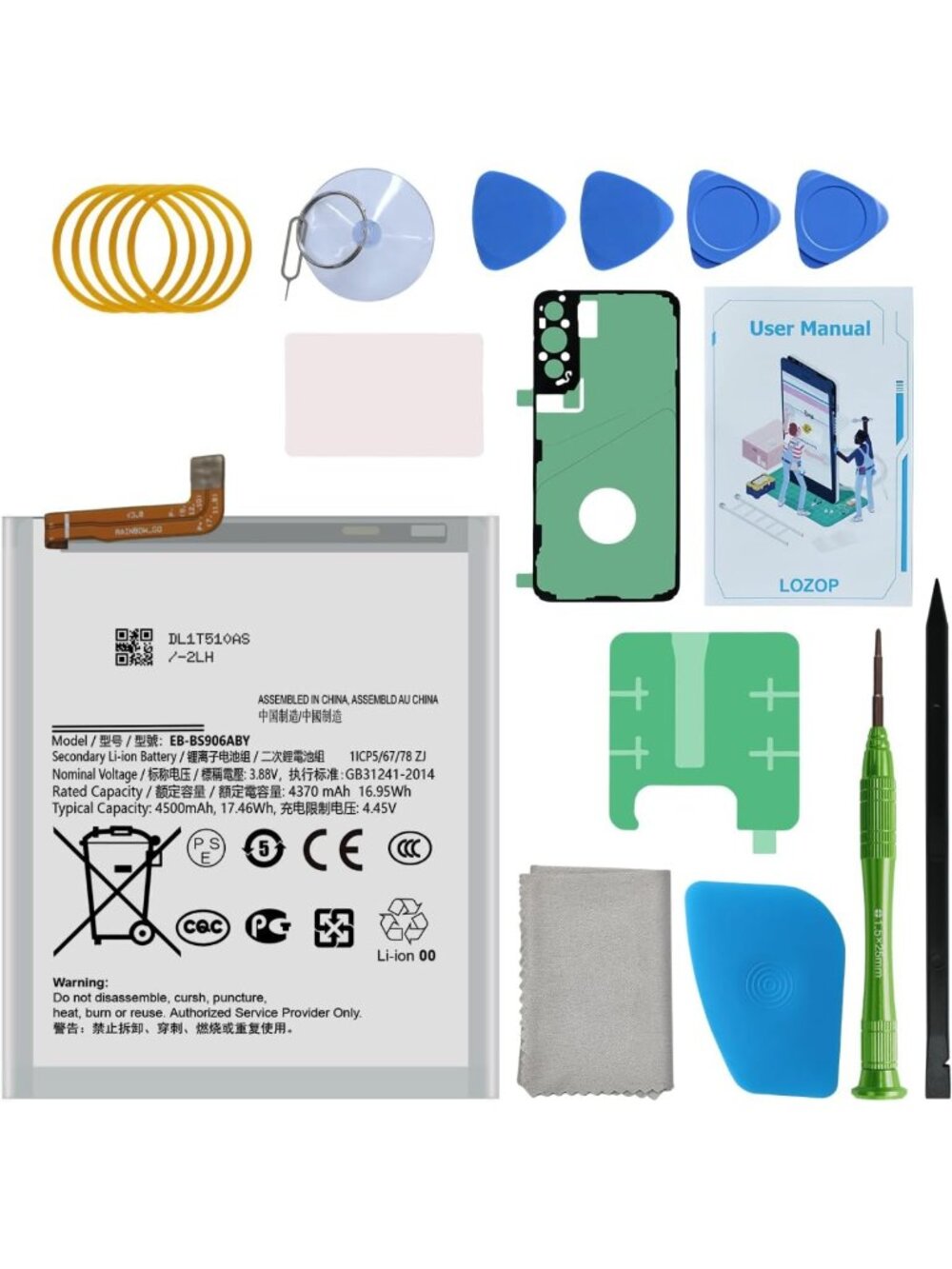 Galaxy S22 Plus Battery Replacement Kit with Tools & Manual - 5G Compatible